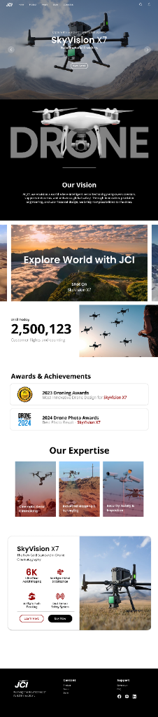 JCI Drone Innovation website home page